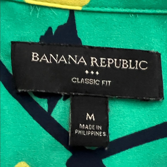 Banana Republic Women’s Green Floral Classic Fit Sleeveless Button Shirt -Size M - Picture 5 of 8